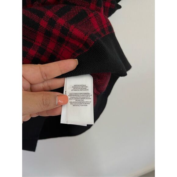 POLO RALPH LAUREN Plaid 100% Wool Short Sleeve Sweater Top Size XL NWT - Picture 4 of 5
